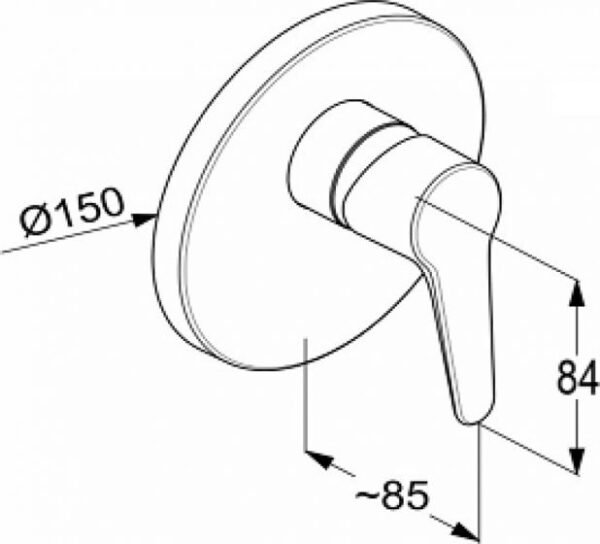 Kludi RAK POLARIS concealed single lever shower mixer, trim set - Image 2