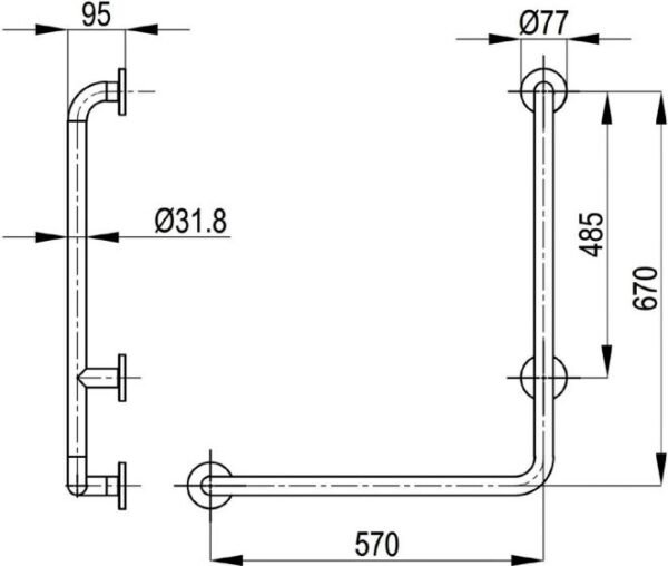 Kludi RAK Grab Bar Left-handed - Image 2